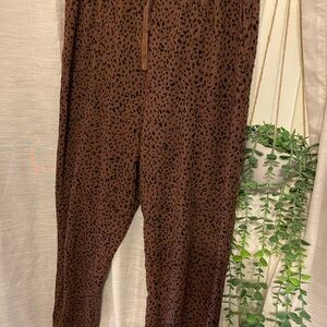 Jane and Delancey Brown Leopard Print sweatpants